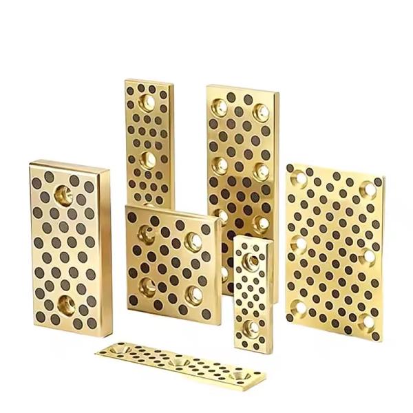 Solid Inlaid Graphite Bronze Bolt Hole Type Sliding Bearing Self Lubricating Slider Brass Oiless Wear Plate