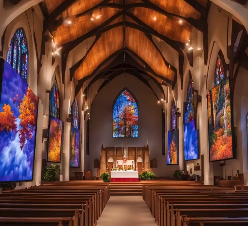 High Resolution Church Stage Backdrop LED Screen Video Wall Panel for Church