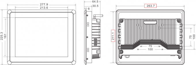 10.4 Inch IP65 Touch Screen Monitor 300 Nits Embedded PC Monitor With Wide Temperature Range
