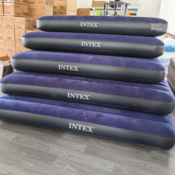 Intex 64759 Inflatable Double Air Bed Camping Mattress with Pillow Rest Classic Airbed