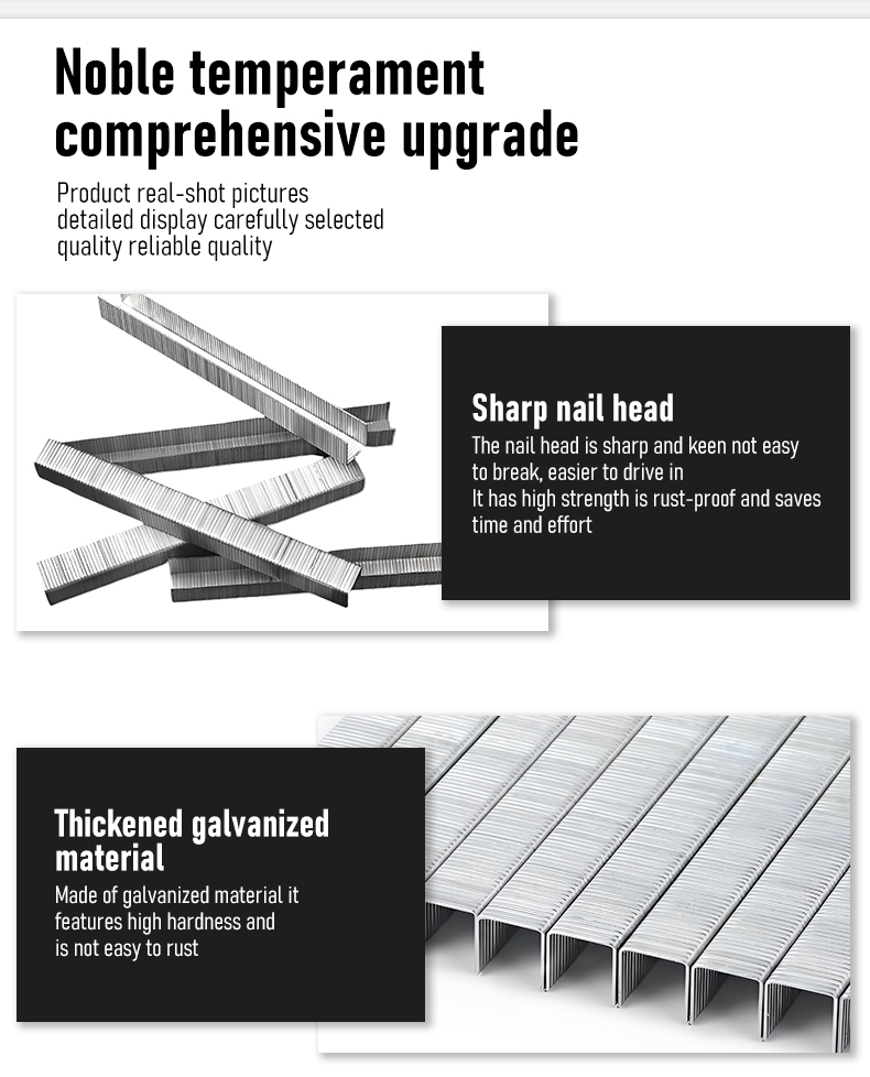 High Quality 1008J Galvanized Pneumatic Staples Iron Staples for Sofas & Furniture Rust-Proof Industrial Carton Staples