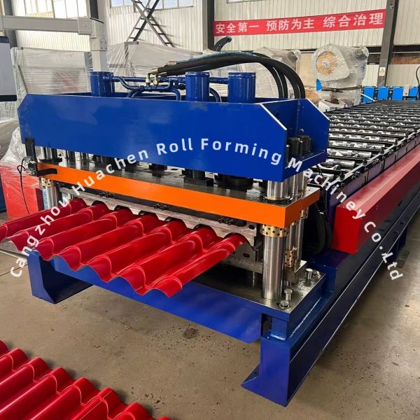 1220mm Width Panel Glazed Tile Roll Forming Machine with 18 Stations Roller and Chain Drive for Steel Construction