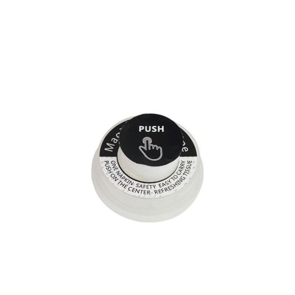 Environmentally Friendly OEM Portable Push Non-woven Biodegradable Towel Magical Tissue Coin Cleaning Wet Wipes