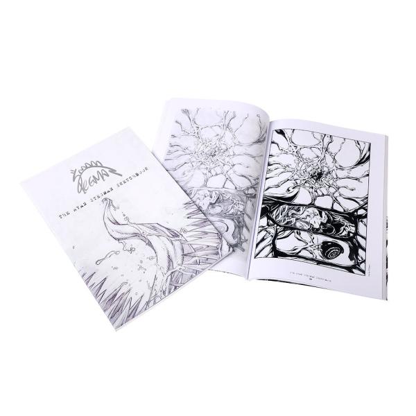 White Black Softcover Book Printing Saddle Stitch Binding