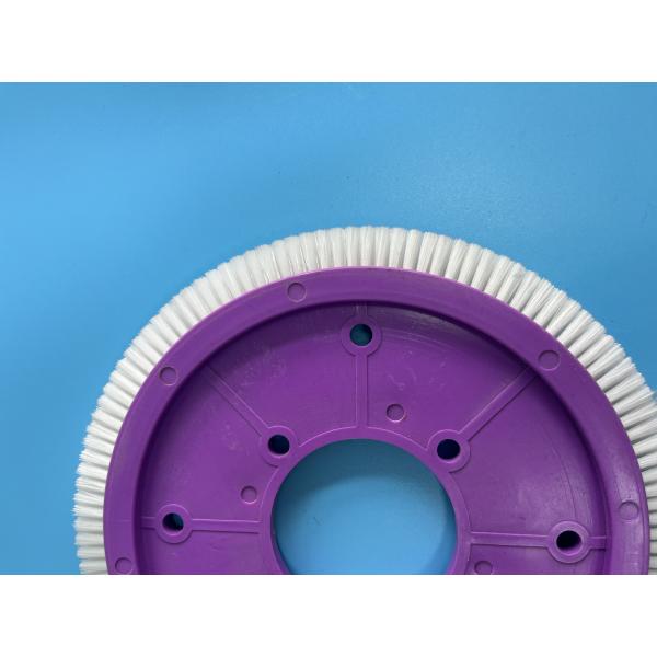 8 Holes Brush Wheel Stenter Machine Parts with Purple Plastic Body White Nylon Hair