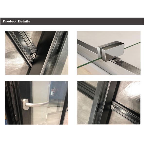 Narrow Frame Aluminium Pivot Doors Ventilating Two Sides Folding