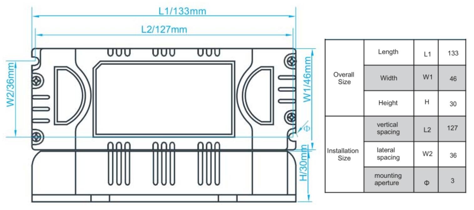 Противокоррозионное напряжение тока водителя IP20 СИД Dimmable триака пластиковое постоянн