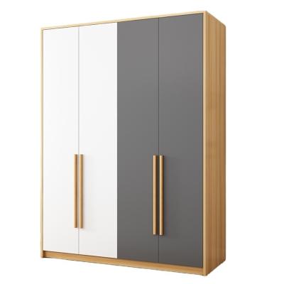 Metal And MDF Solid Wood Wardrobe Closet Wooden Almirah For Bedroom