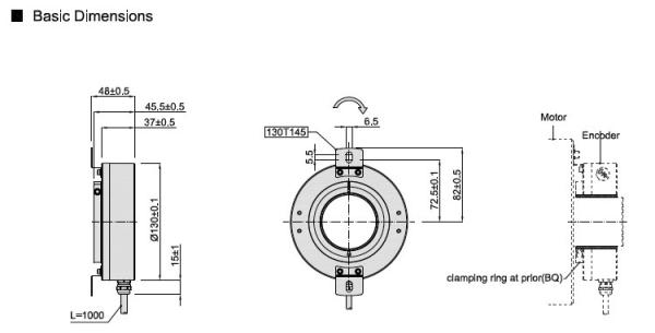 穴の回転式エンコーダーを通した3000RPM 10MΩ 130mmアルミニウム