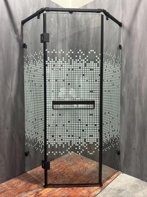Customizable Shower Enclosure With Matt Black Profile And Printing Glass For Luxurious