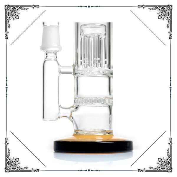 6 Tree Arms Honeycomb Perc Dab Oil Rig With Hookah Glass Bowl And Quartz Banger