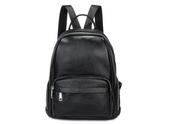 Real Leather Laptop Backpack , Hiking Briefcase Black Backpack Purse For Women