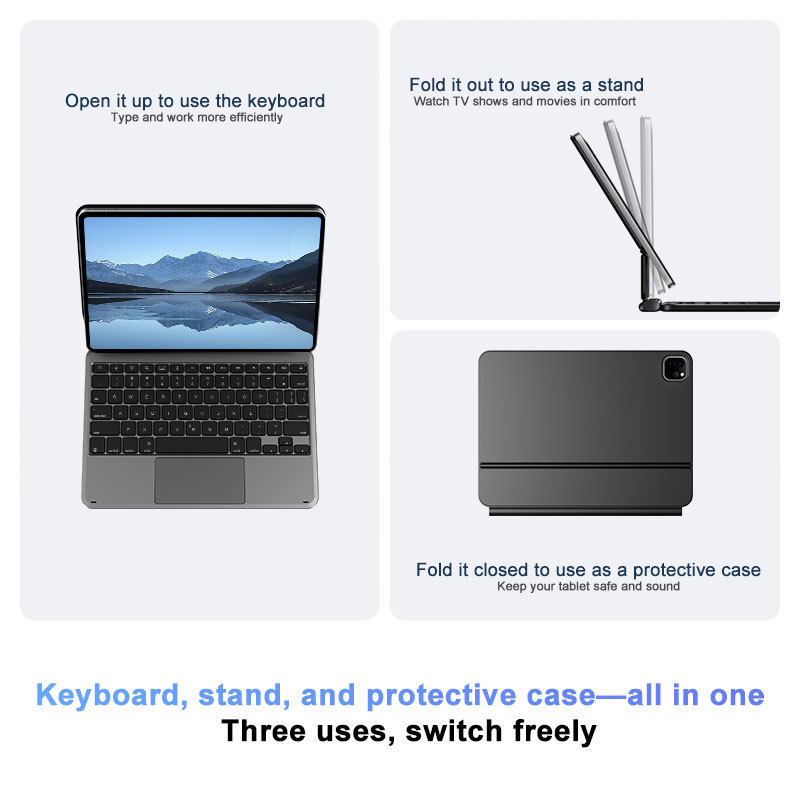 Wholesale Magic Style Keyboard Case Low Profile Metal Folio Cover Quiet Scissor Keys Smart Wake Sleep Function for iPad A16 2025