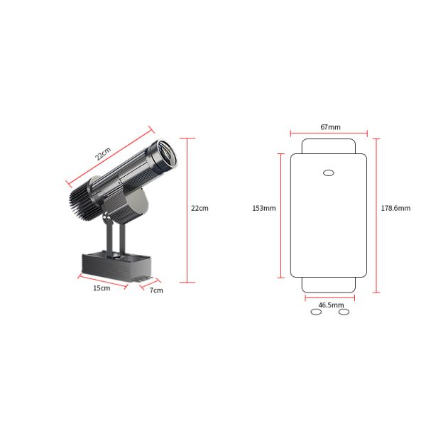 Outdoor Advertising Lights Black and White Gobo Logo Projector for Sidewalk