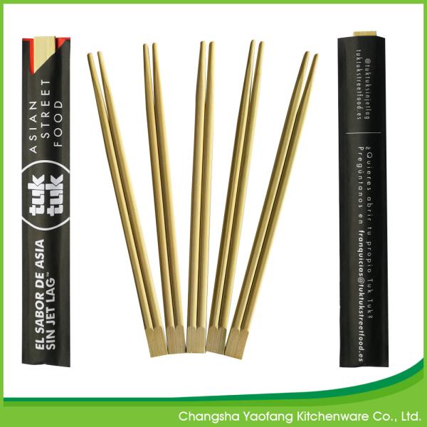 Double Tube Customized Bamboo Disposable Chopsticks 21cm For All Age
