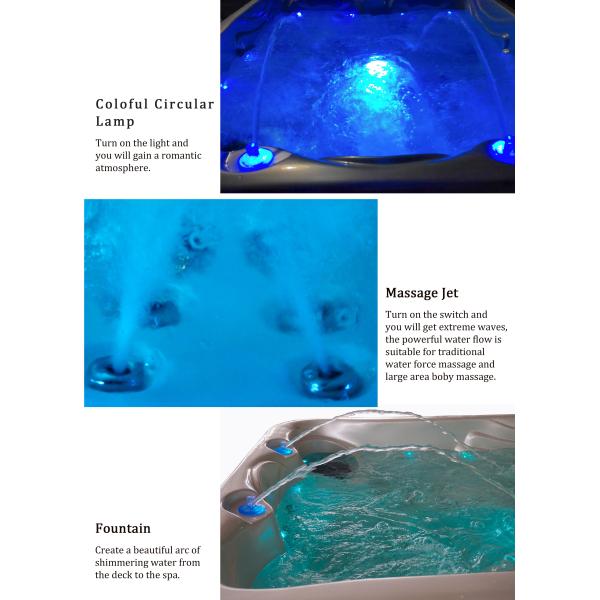 Home Outside Mutil Funtion Waterfall Whirlpool Massage Hot Tub