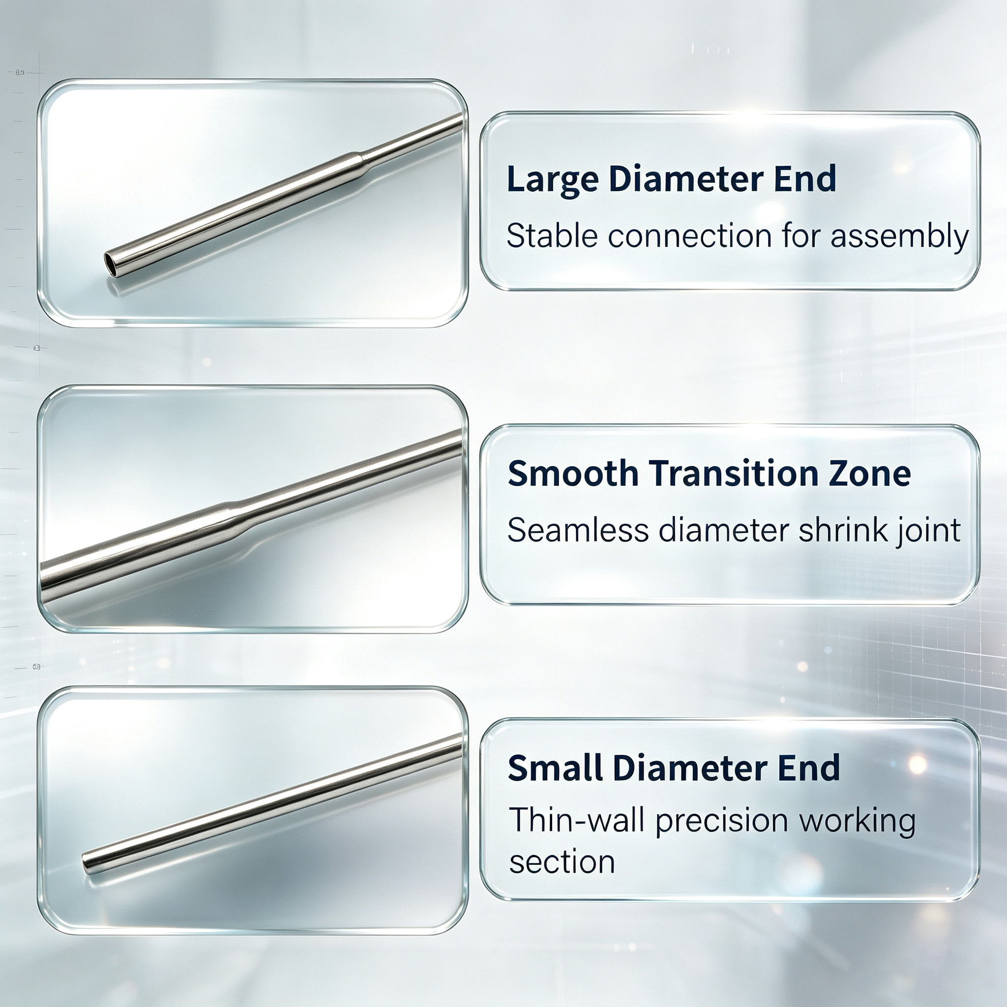 Customized Stainless Steel Reducing Tube of Medical Grade 304/316L Material