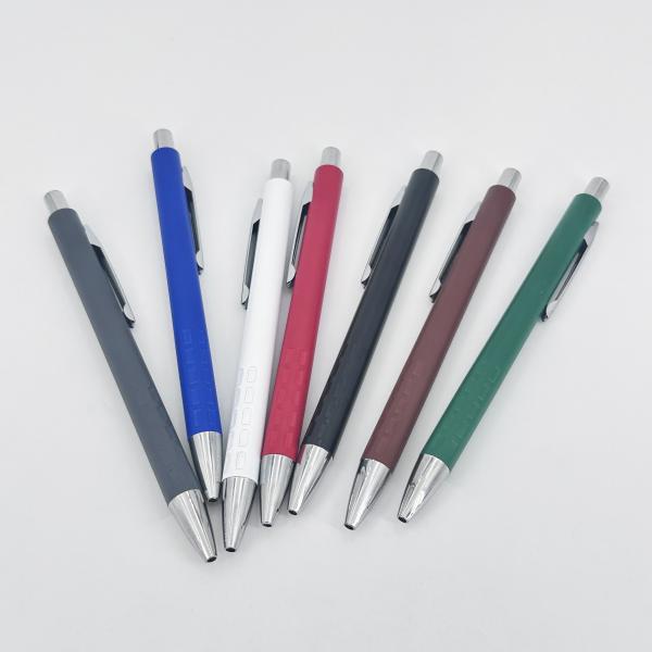 Colorful Retractable Metal Ball Pen Spray Painted Aluminum Barrel Press Ballpoint Pen