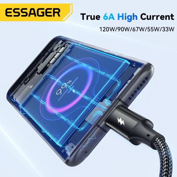 120W USB A to Cケーブル PP USB C充電コード ESSAGER ES-X45