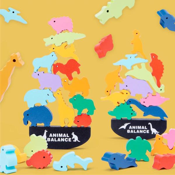 Blocs constitutifs en bois Toy Animal Town Wooden Blocks de dinosaure des enfants 3cm