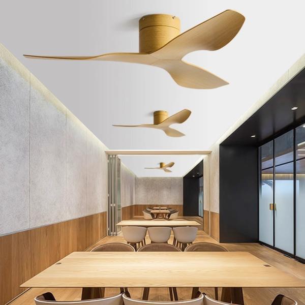 Wolesale   3 ABS Blades Ceiling Fan With All Copper Motor Remote Control 1-6 Gears Adjustable Wind Speed
