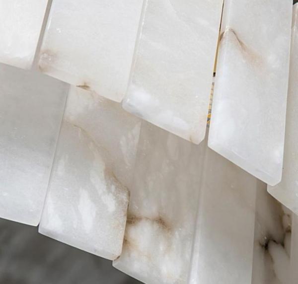Tout le cuivre léger luxe marbre naturel créatif nouveau modèle chinois salon salle à manger lustre circulaire