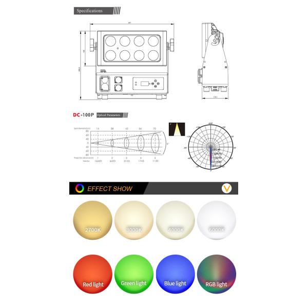 8 * 15w 4 в 1 Ip65 батарейки подсвечивает светодиодные лампы Rgbw Party Light