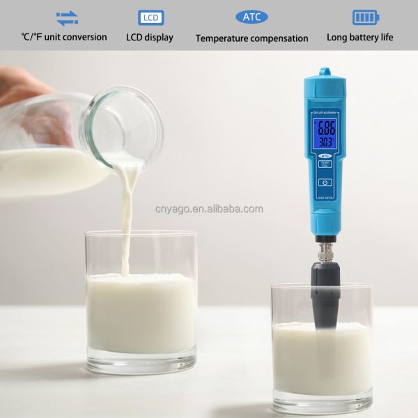 2 in 1 Digital pH Meter with LED Display and 0.01pH Accuracy for Skin Fruit Meat