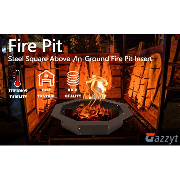 Heavy Duty Steel DIY Campfire Fire Pit Insert Ring Liner Octagon 38