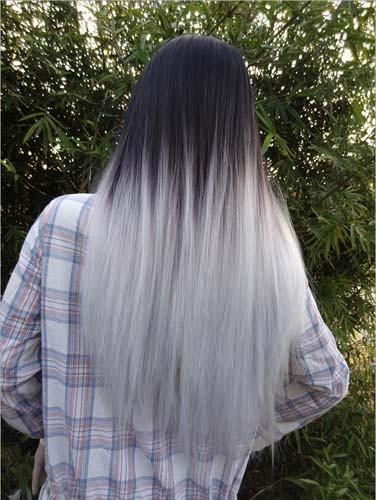 Cor 1b de Ombre/uso resistente ao calor da menina das perucas da parte dianteira do laço cabelo humano da tira