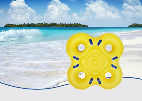 O tubo da piscina da pessoa da praia 4 flutua a mobília exterior inflável amarela do PVC
