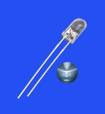 LED intermitente 5mm 3,0Hz 1/6 Ciclo de serviço Branco 8000K 4000mcd Redondo Lente clara Dip LED intermitente
