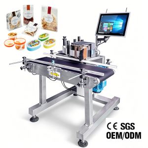 Electric Square Bottle Packaging Labeling Machine For Round Container 20pcs/min