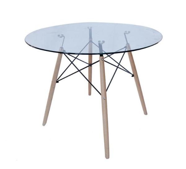 North Europe EAM toughened glass table household simple modern fashion rice table round table
