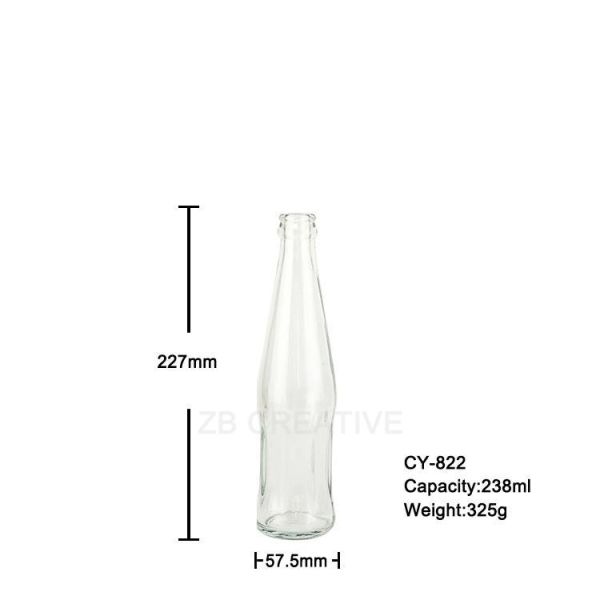 238ml Flint Glass Water Bottle 325g For Sparkling Beverage Packaging CY-822