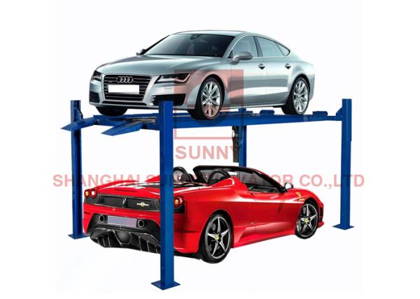 Elevador de armazenamento de carro de 4 postes com guincho automático Elevador de estacionamento hidráulico de dois andares