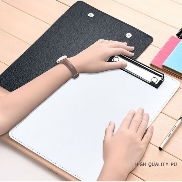 A4 A5 Sublimation Document Folder Leather Clipboard For Office Materials Heat Transfer Writing Board For Receipts And Documents