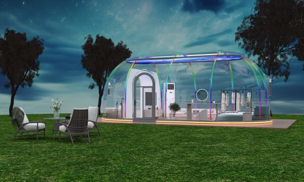Full House Designs Outdoor Polycarbonate Dome House Glamping Star Capsule Bubble Dome Room