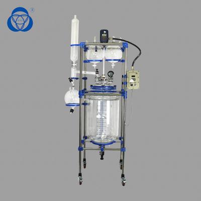 Óleo essencial que extrai o reator de vidro químico 50l com condensador vertical