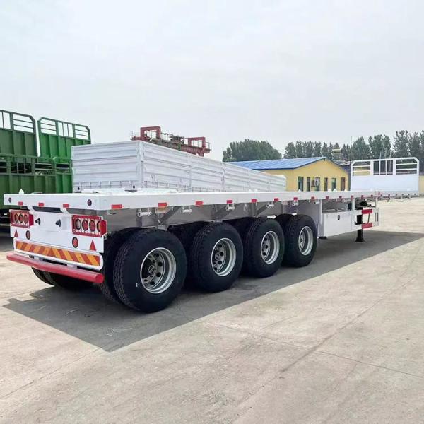 12500*2500*1600 MM Steel Plate Flat Container Semi-Trailer with 3/4-Axis and Customizable Air Suspension Steel Suspension