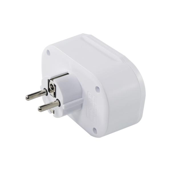 EU Power Plug Adapter with 2 AC Outlets and 3 USB Ports 250V 10A