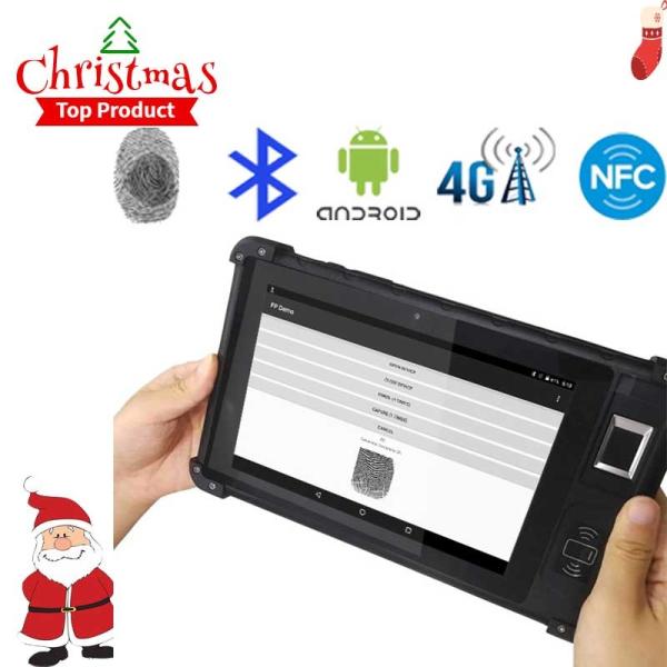 High Quality Android 7 8 inch Rugged Black NFC Fingerprint Scanner Biometric Handheld Terminal HFSecurity FP08