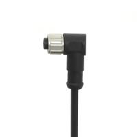 M12 Connecteurs féminins avec câble moulé en 3 broches IP67 Noir Couleur