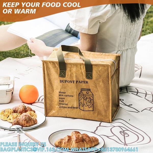 Lunch Bag Women Insulated Lunch Bag Cooler, Portable Tyvek Lunchboxes Women,Large Lunch Tote Great Work, Hiking