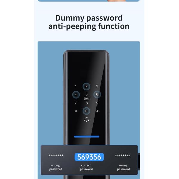 Черные биометрические отпечатки пальцев дверные замки Tuya TTlock Электронные цифровые дверные замки