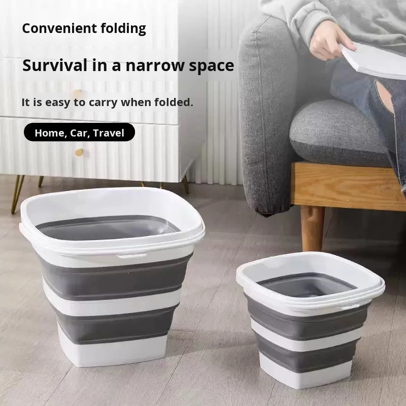 Factory Hot-Selling Wholesale Household Silicone Gel Fold Portable Durable Large Capacity Bucket for Kitchen Vegetable Washing