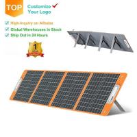 Painel solar dobrável portátil para RV de acampamento preto