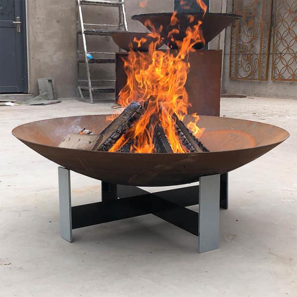bacia de fogo de aço de aço do diâmetro 600mm Corten dos poços do fogo de 6mm