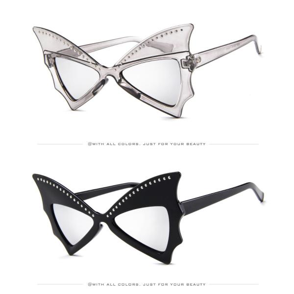 Oversized Women Bat Sharp Rivet Big Frame Sunglasses Personality Dance Party Glasses