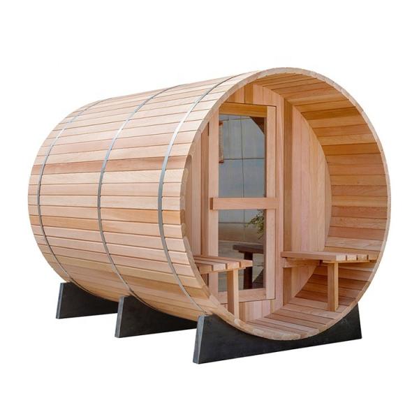 2021 New Canadian Pine/Hemlock/Cedar Outdoor Barrel Steam Sauna Traditional Traditional Sauna With Heater Accessories 4-6 Person